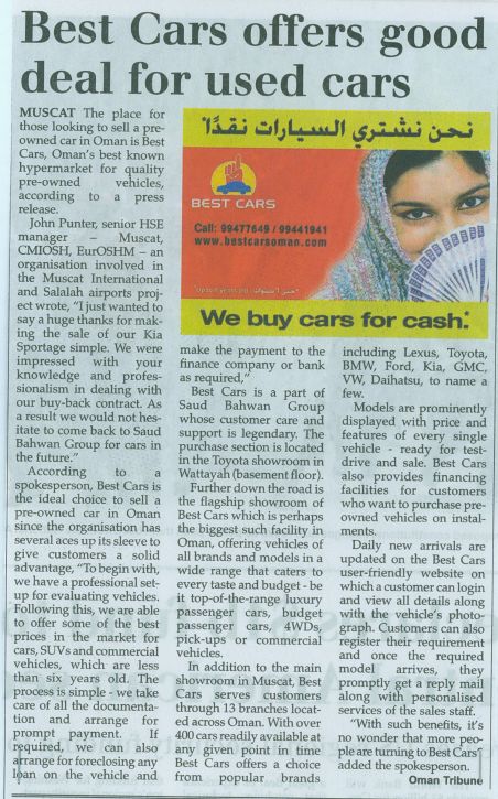 Best Cars offers good deal for user cars